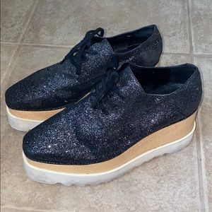 Stella McCartney Elyse Glitter Platform Sneakers